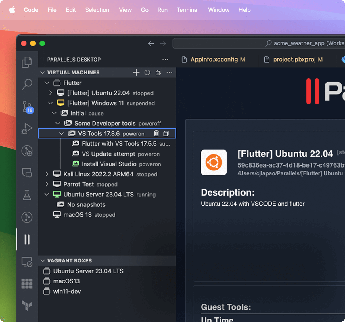 Use a extensão Visual Studio Code para ativar, agrupar e orquestrar máquinas virtuais e ambientes Vagrant rapidamente no mesmo local que você usa para programar.